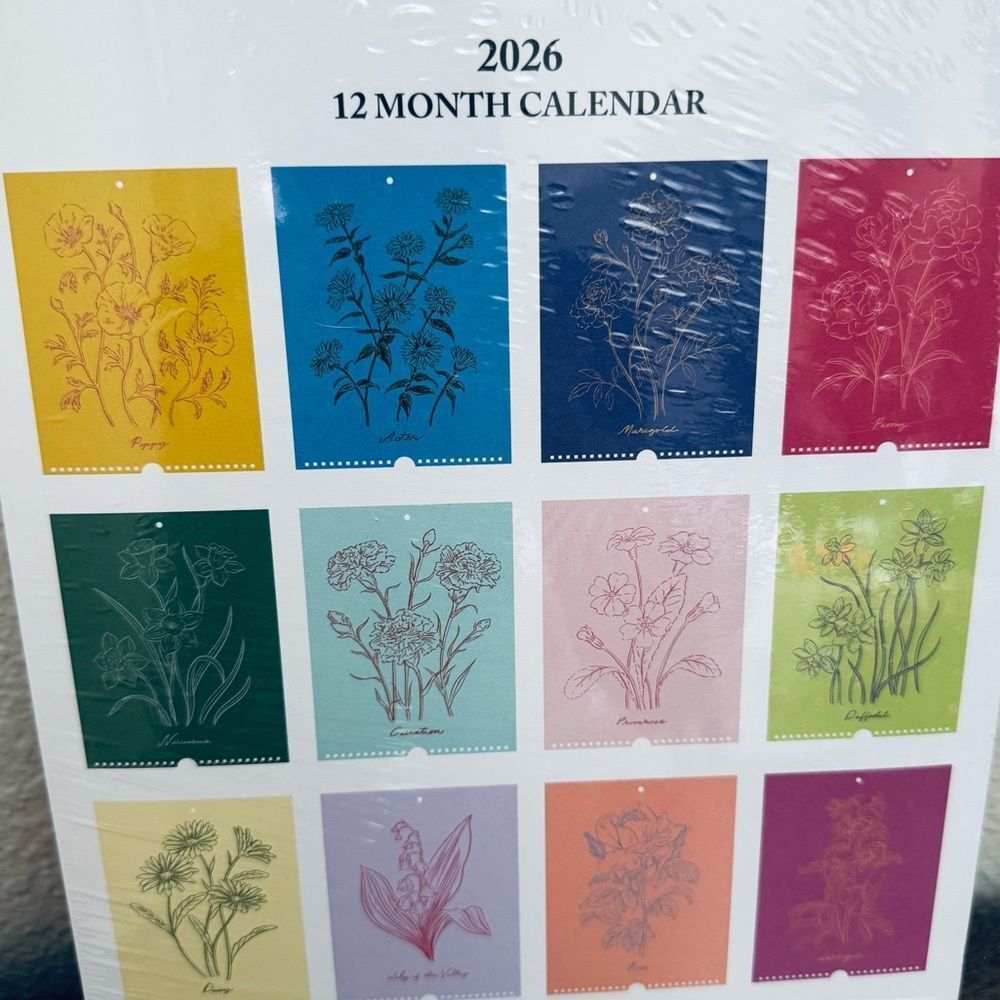 Colorful Birth Month Flower 2026 Calendar